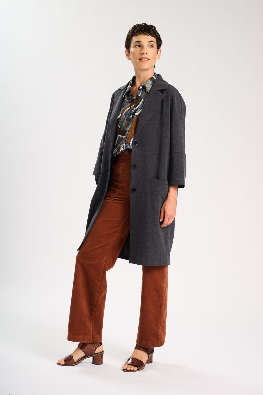Celine Wool Coat- Charcoal