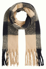 King Louie Check Two Tone Scarf in Black