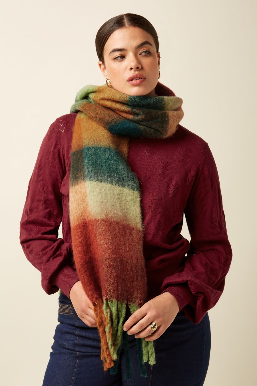 Check Scarf Multi