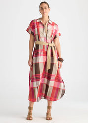 Checkered Dress- Toast