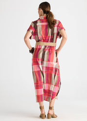 Checkered Dress- Toast