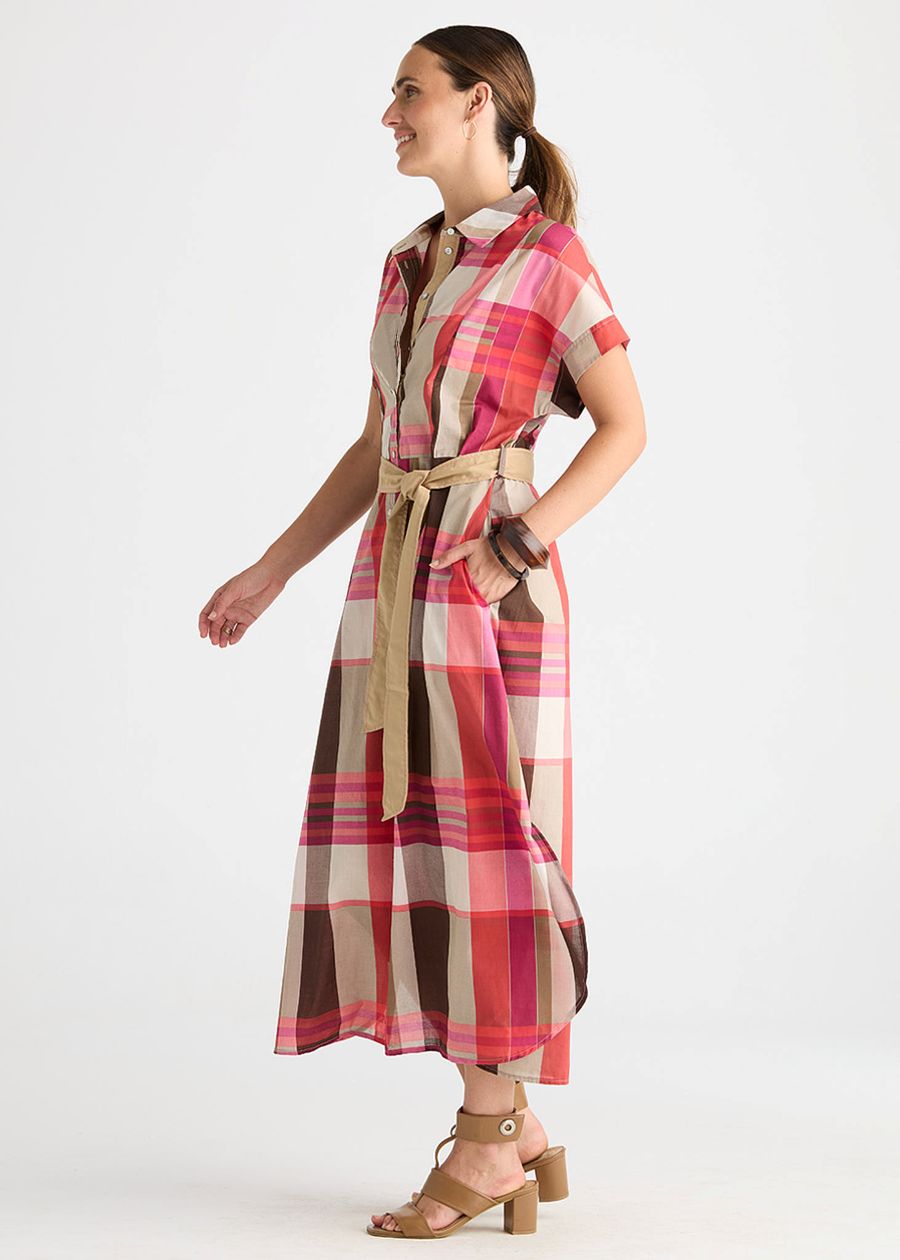 Checkered Dress- Toast