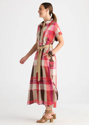 Checkered Dress- Toast