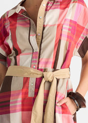 Checkered Dress- Toast