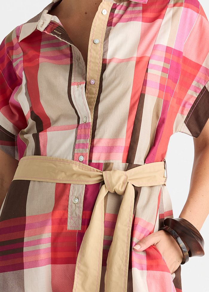 Checkered Dress- Toast