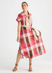 Checkered Dress- Toast