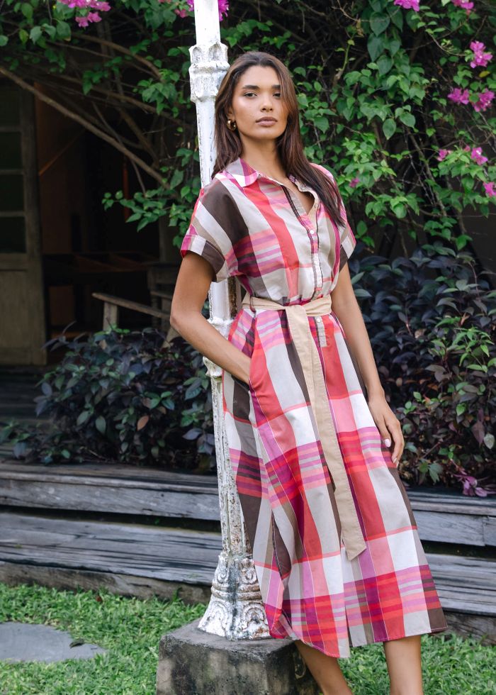 Zaket & plover Checkered Dress in Toast