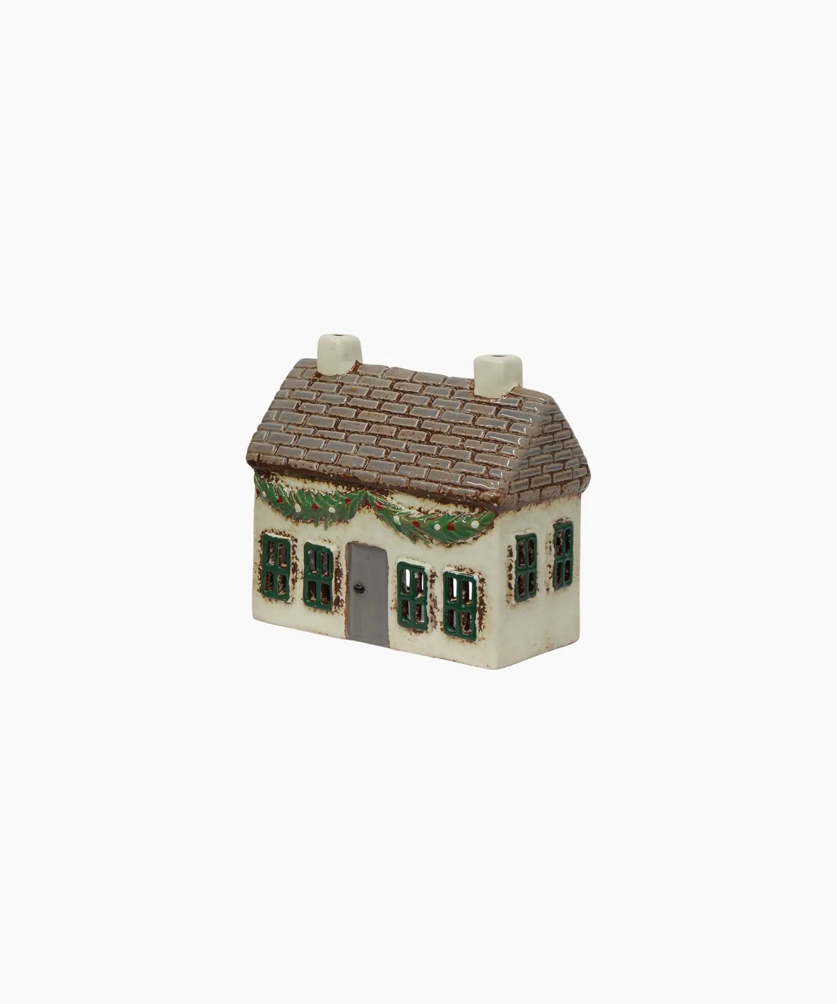 French Country Christmas Tealight Cottage with Swag