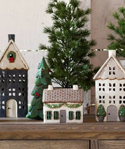 Christmas Tealight Cottage with Swag