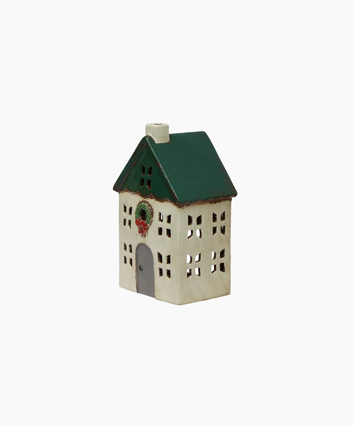 ChristmasTealightHouseGreenwithWreathSmall.webp