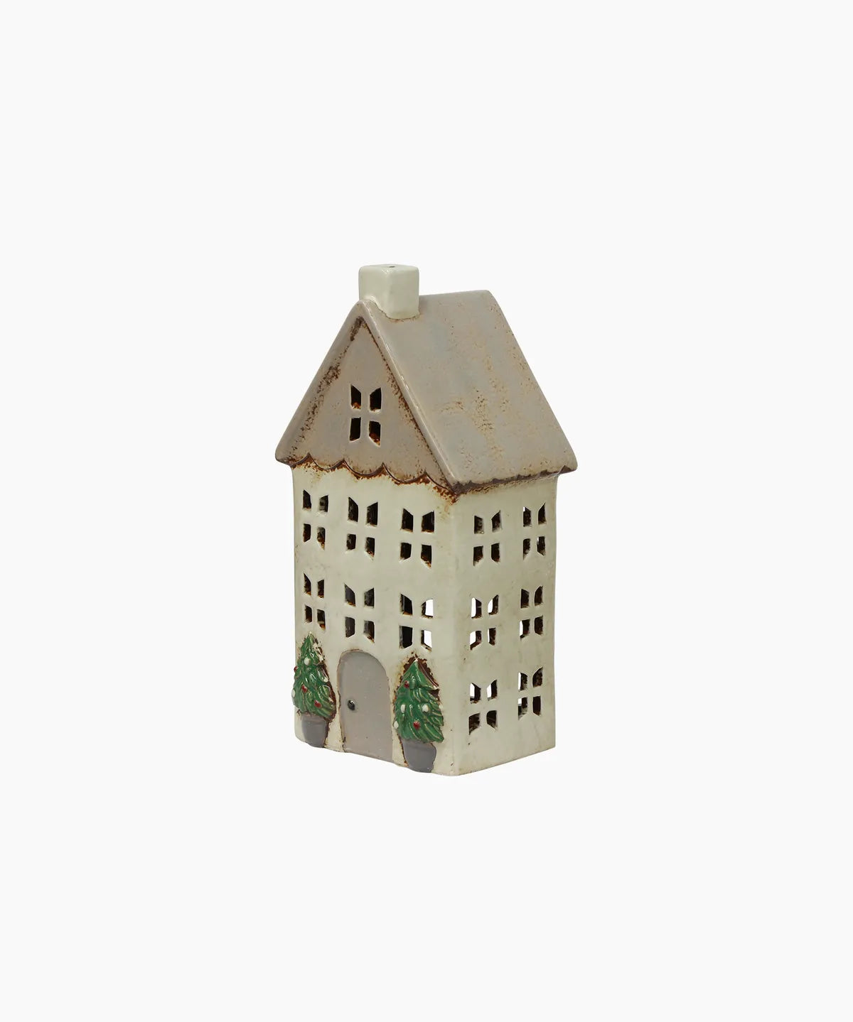 Christmas Tealight House Stone w/ Pots