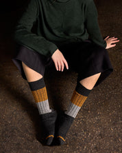 Tightology Chunky Rib Wool Socks in Charcoal