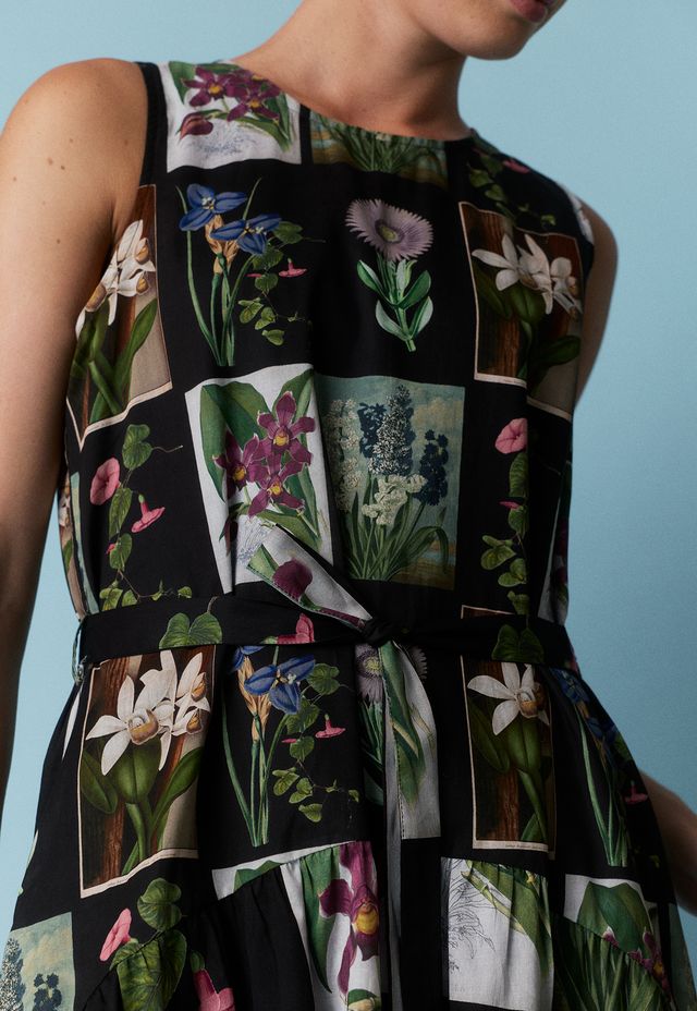 Clementine Dress- Charcoal Archive Floral