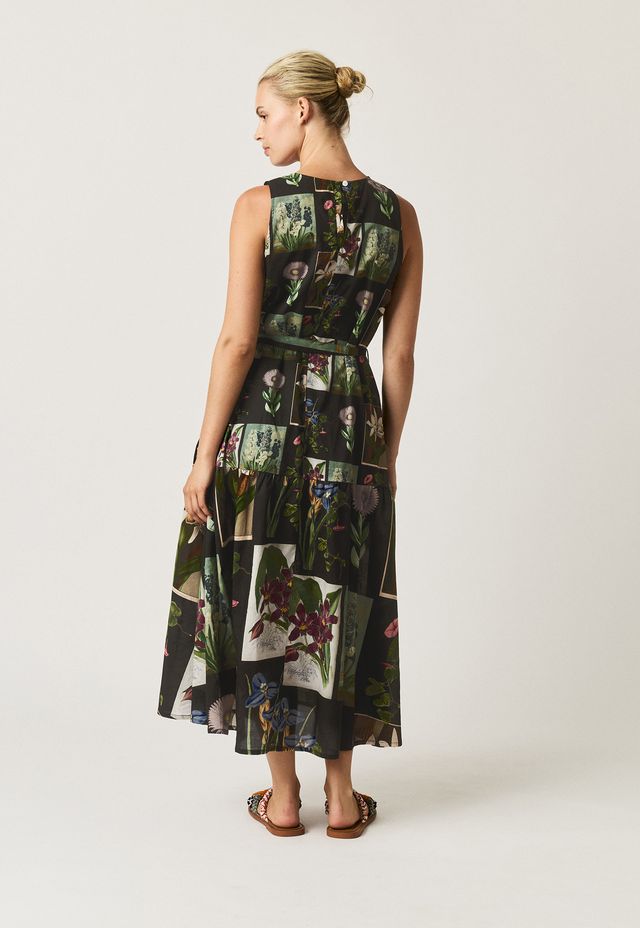 Clementine Dress- Charcoal Archive Floral