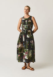 Clementine Dress- Charcoal Archive Floral