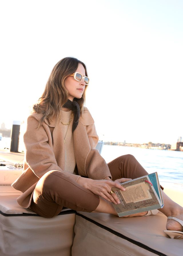 Cohen Cropped Wool Coat-Camel