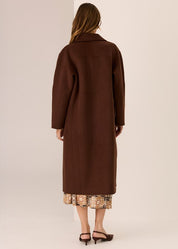 Cohen Long Wool Coat- Walnut