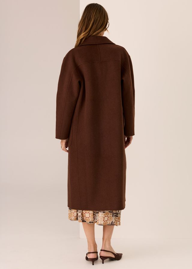 Cohen Long Wool Coat- Walnut
