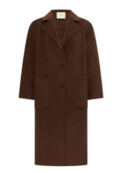 Cohen Long Wool Coat- Walnut