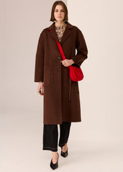 Cohen Long Wool Coat- Walnut