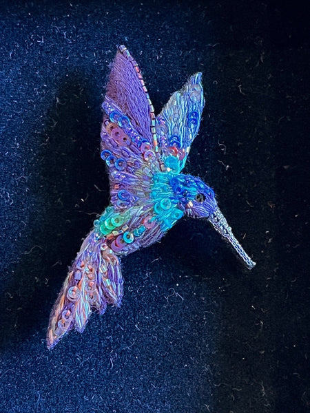 Trovelore Embroidered Colibri Brooch