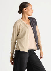 Colour Block Cardi- Natural