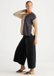Colour Block Cardi- Natural