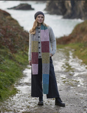 Fisherman Out of Ireland Colour Block Scarf in Berry
