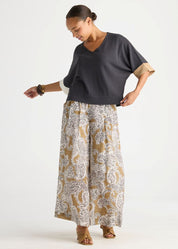 Contrast Cuff Top- Graphite