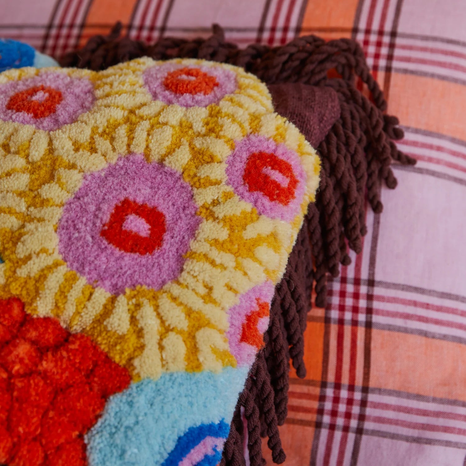 Cora Tufted Cushion- Garnet