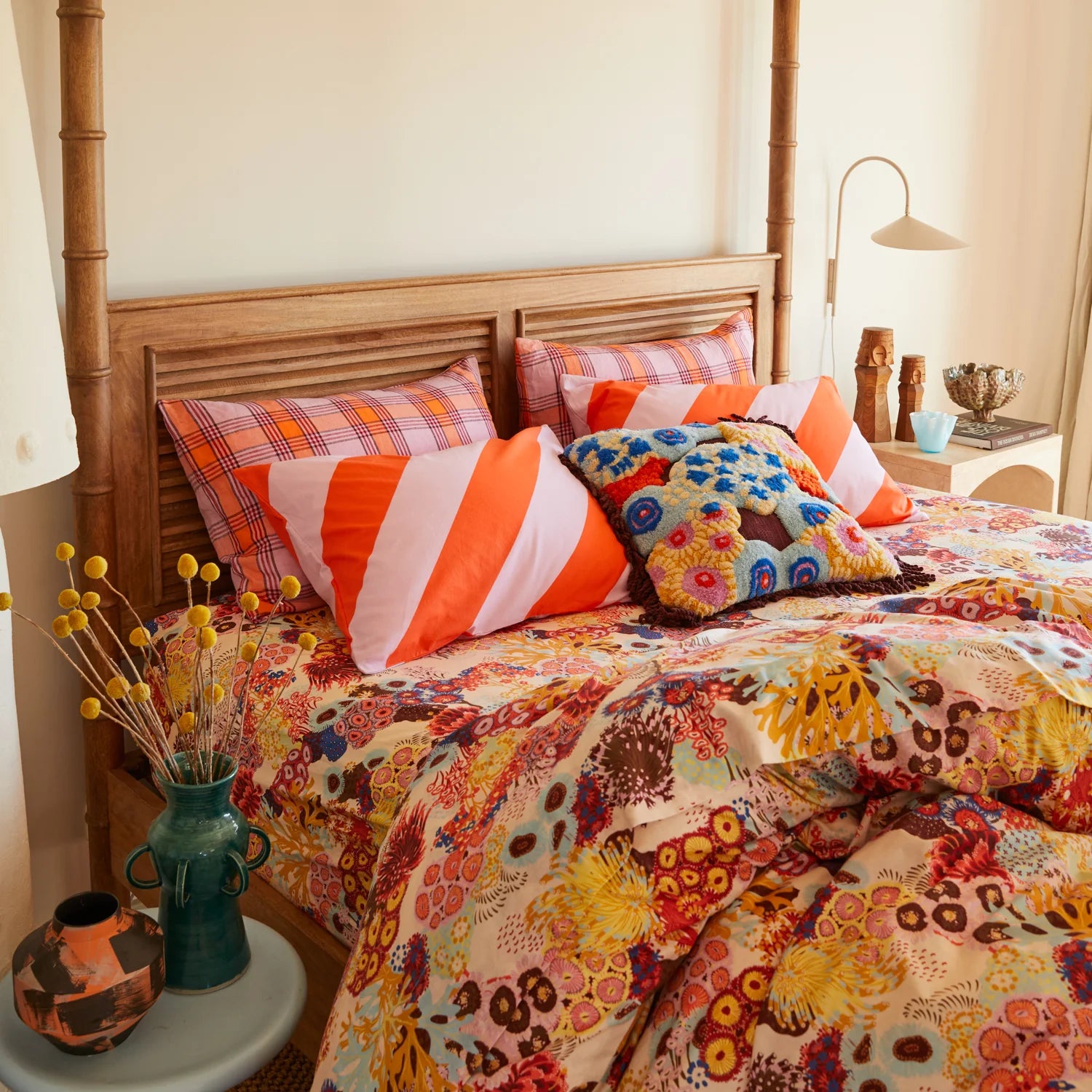 Cora Tufted Cushion- Garnet