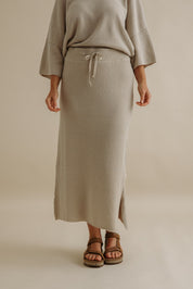 Coral Knitted Skirt- Sand Combo