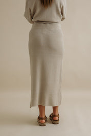 Coral Knitted Skirt- Sand Combo