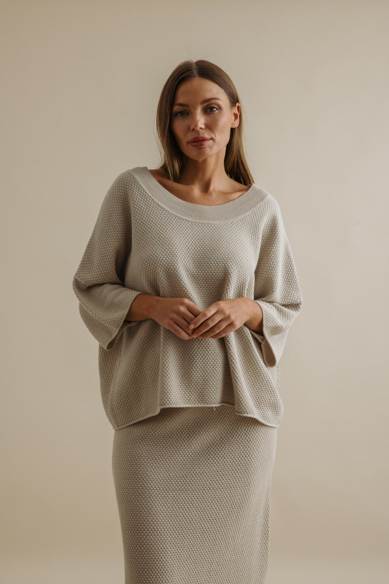 Coral Tee Pullover- Sand Combo