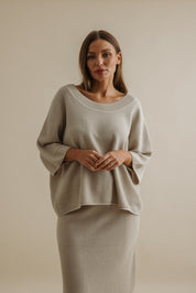 Coral Tee Pullover- Sand Combo
