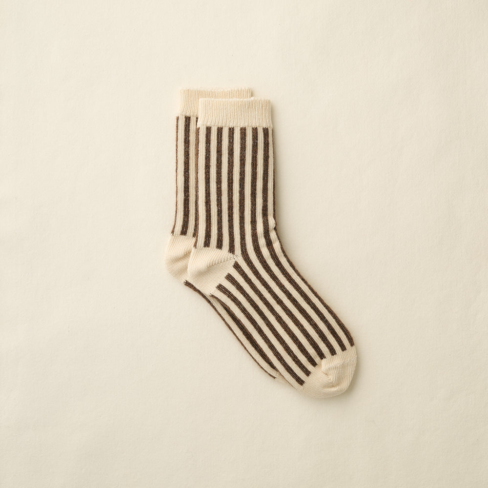 Organic Cotton Mohair Stripe Socks