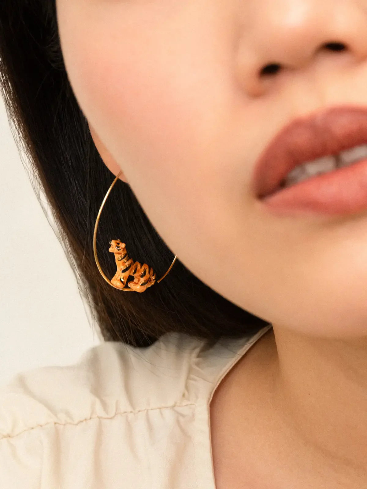 Nach Bijoux Crazy Tiger Porcelain Earrings