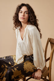 Moonstruck Billow Blouse- Cream