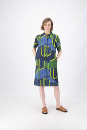 Olga de Polga Plaza Shirt Dress-Navy/Green