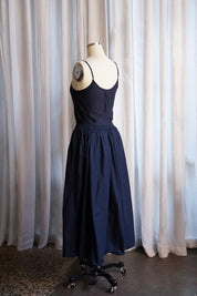 Ulla Cotton Poplin Skirt- Dark Navy