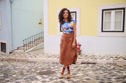 Milwaukee Del Arte Linen Skirt- Caramel