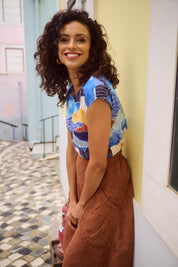 Milwaukee Del Arte Linen Skirt- Caramel