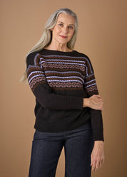 Dahlia Fair Isle Jumper- Liquorice