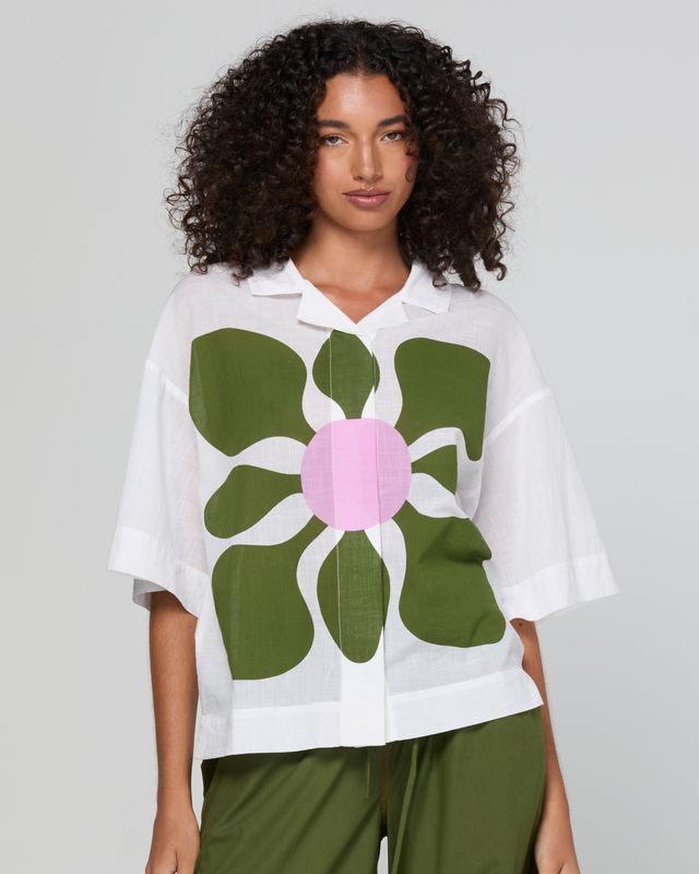Boom Shankar Dahlia Cotton Shirt in Cosmos print