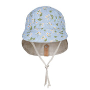 'Lounger' Reversible Flap Sun Hat- Daisy