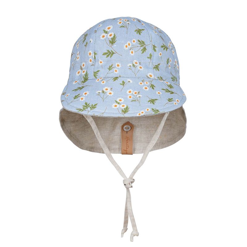 'Lounger' Reversible Flap Sun Hat- Daisy