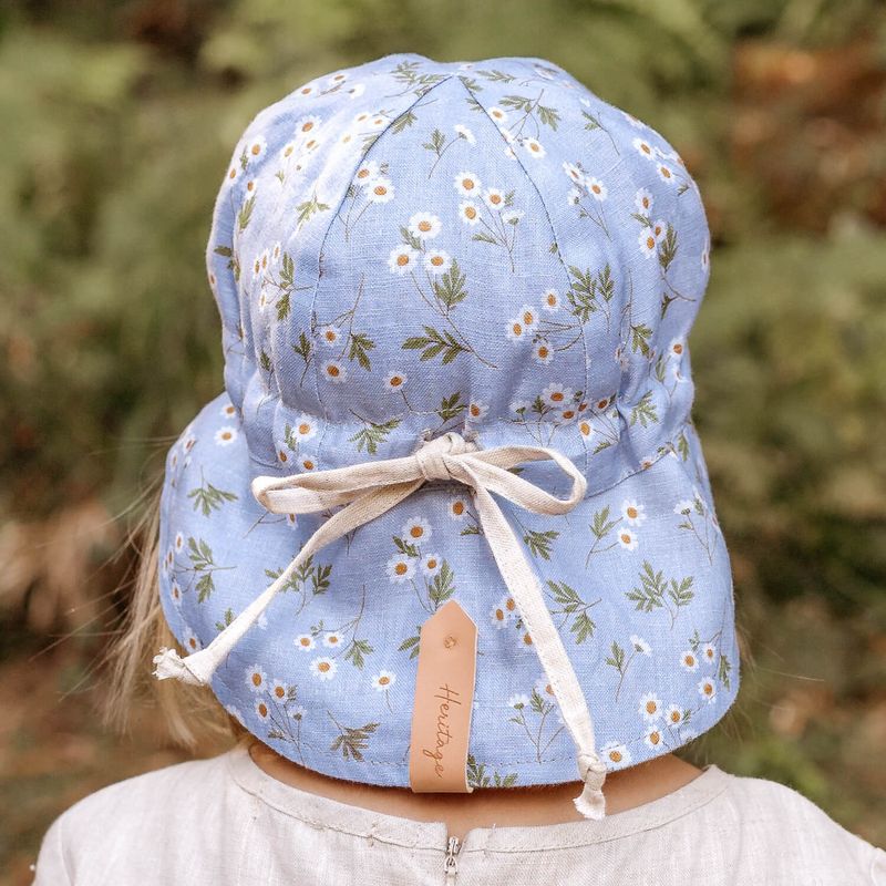 'Lounger' Reversible Flap Sun Hat- Daisy