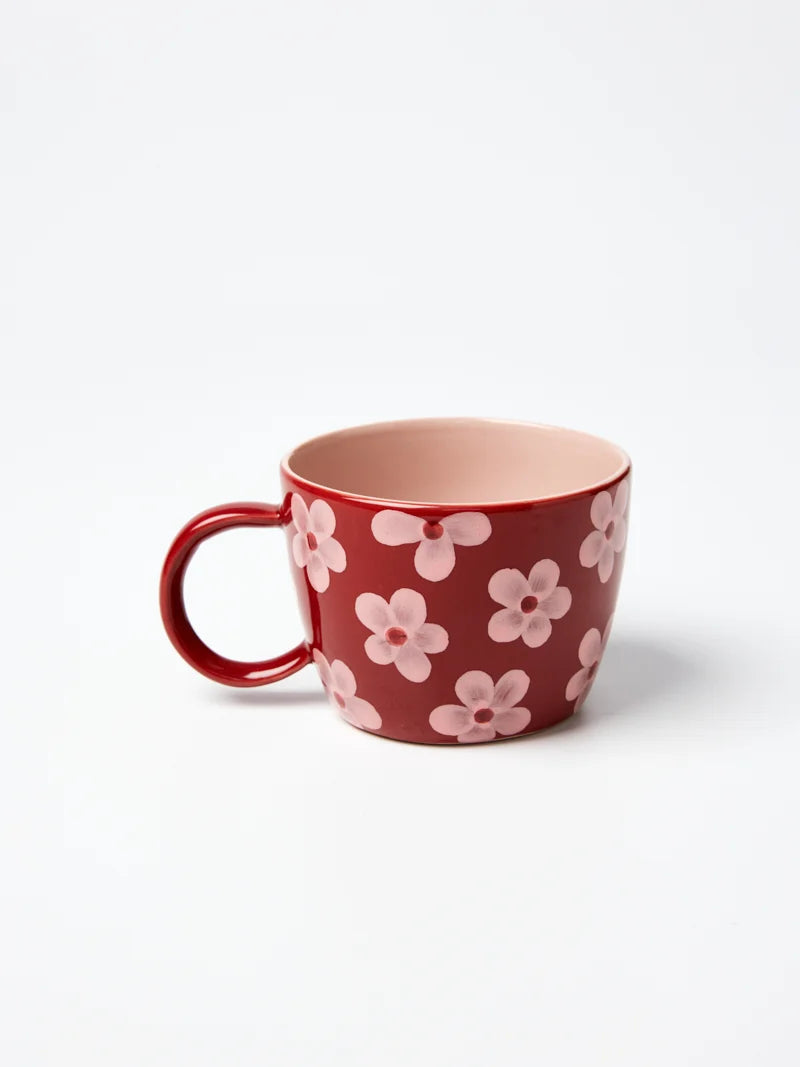Daisy Chino Mug- Wine