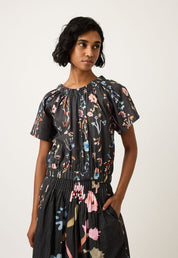 Nancybird Daphne Top in Watercolour Charcoal