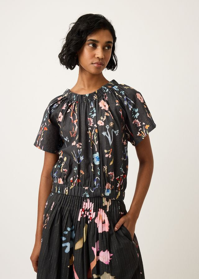 Nancybird Daphne Top in Watercolour Charcoal